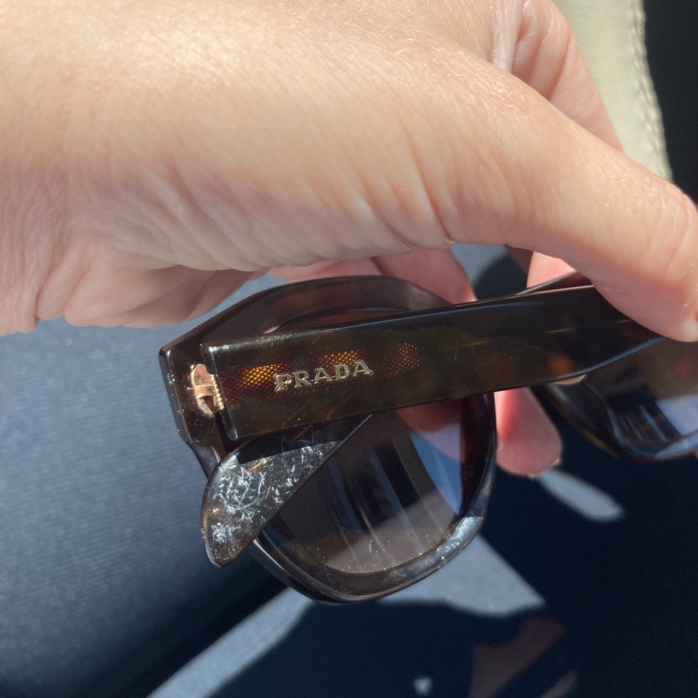 Prada Tortoise Shell Sunglasses Round - image 5